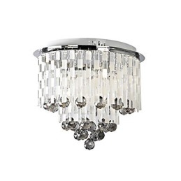 Lámpara de cristal semiempotrada con 8 luces