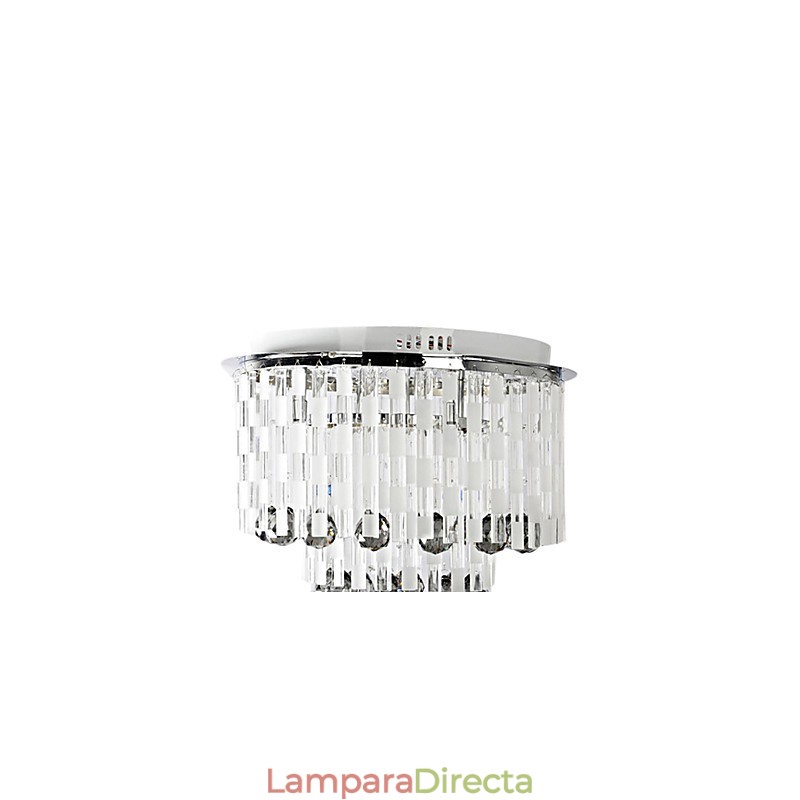Lámpara de cristal semiempotrada con 8 luces