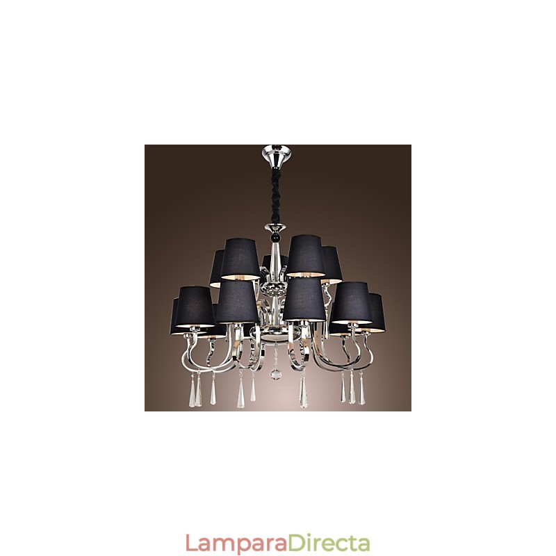 Lámpara de araña moderna, contemporánea, tradicional, clásica, rústica, estilo cabaña, vintage, estilo isla de campo, de metal cromado