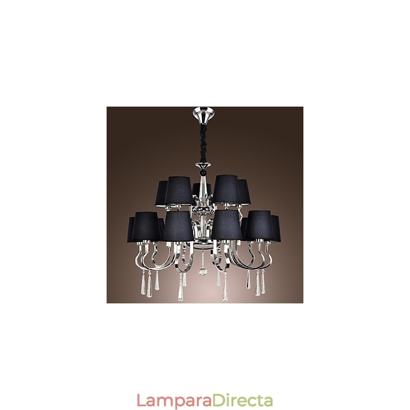 Lámpara de araña moderna, contemporánea, tradicional, clásica, rústica, estilo cabaña, vintage, estilo isla de campo, de metal cromado