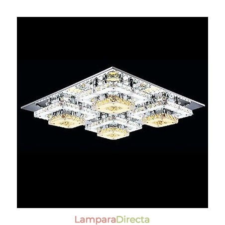 Lámpara de techo moderna contemporánea de metal cromado y cristal Lámpara de techo moderna contemporánea de metal cromado y cristal