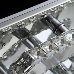 Lámpara de techo moderna contemporánea de metal cromado y cristal