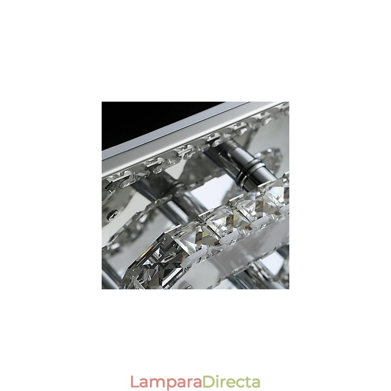 Lámpara de techo moderna contemporánea de metal cromado y cristal