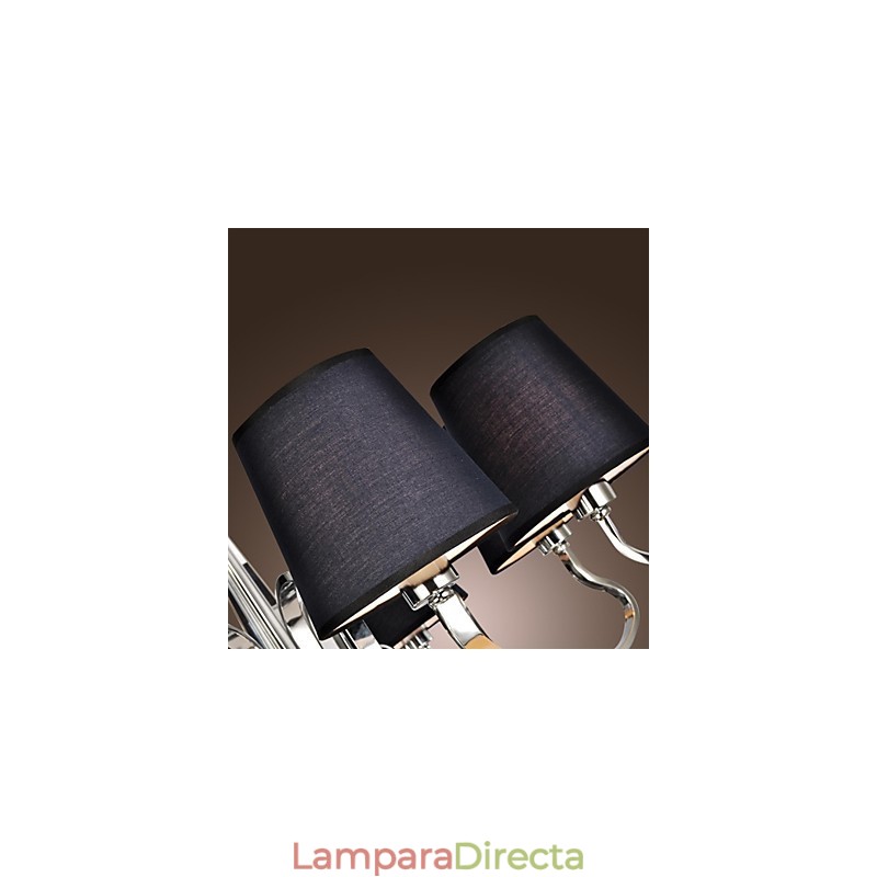 Lámpara de araña moderna, contemporánea, tradicional, clásica, rústica, estilo cabaña, vintage, estilo isla de campo, de metal cromado