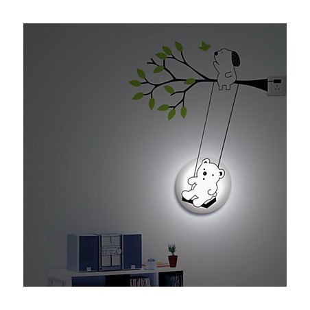 Lámpara de pared de plástico resistente a altas temperaturas Little Bear, luz y papel tapiz 3D creativo. Lámpara de pared de plástico resistente a altas temperaturas Little Bear, luz y papel tapiz 3D creativo.