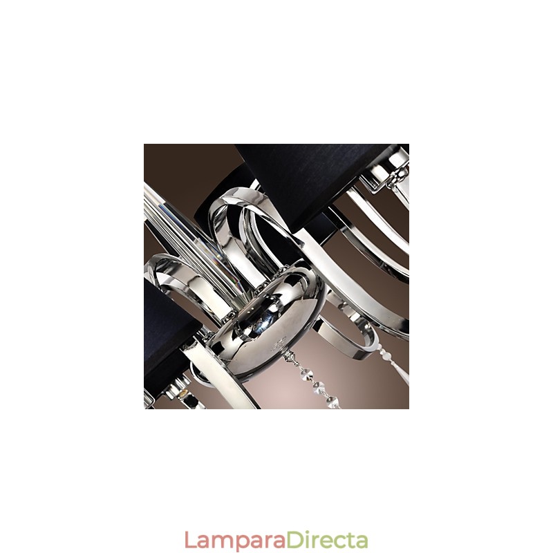 Lámpara de araña moderna, contemporánea, tradicional, clásica, rústica, estilo cabaña, vintage, estilo isla de campo, de metal cromado