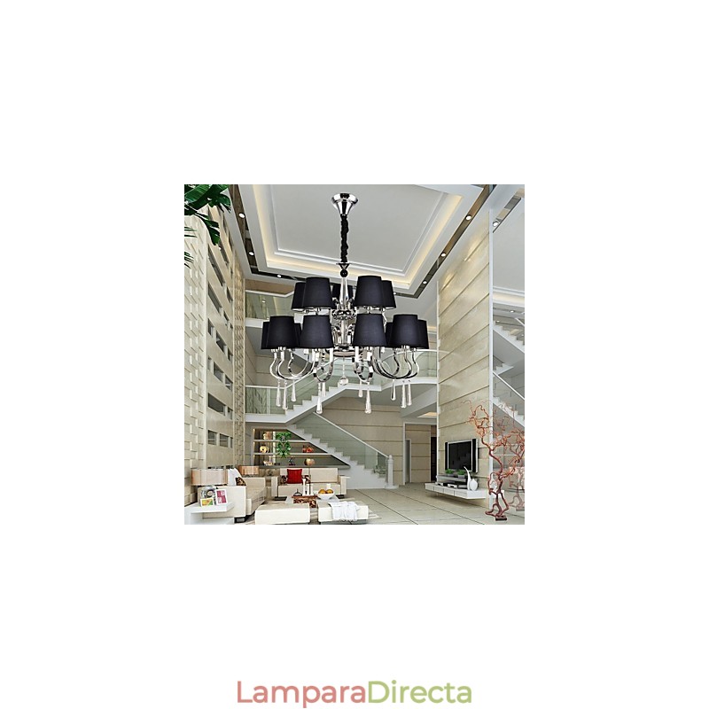Lámpara de araña moderna, contemporánea, tradicional, clásica, rústica, estilo cabaña, vintage, estilo isla de campo, de metal cromado