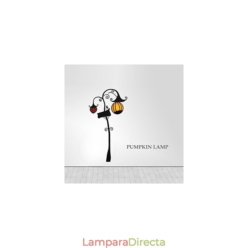 Lámpara de pared de plástico resistente a altas temperaturas con forma de calabaza, luz y papel tapiz 3D creativo.