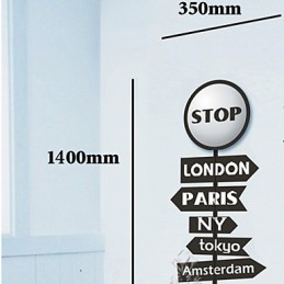 Lámpara de pared de plástico resistente a altas temperaturas con forma de letra Stop, luz y papel tapiz 3D creativo.