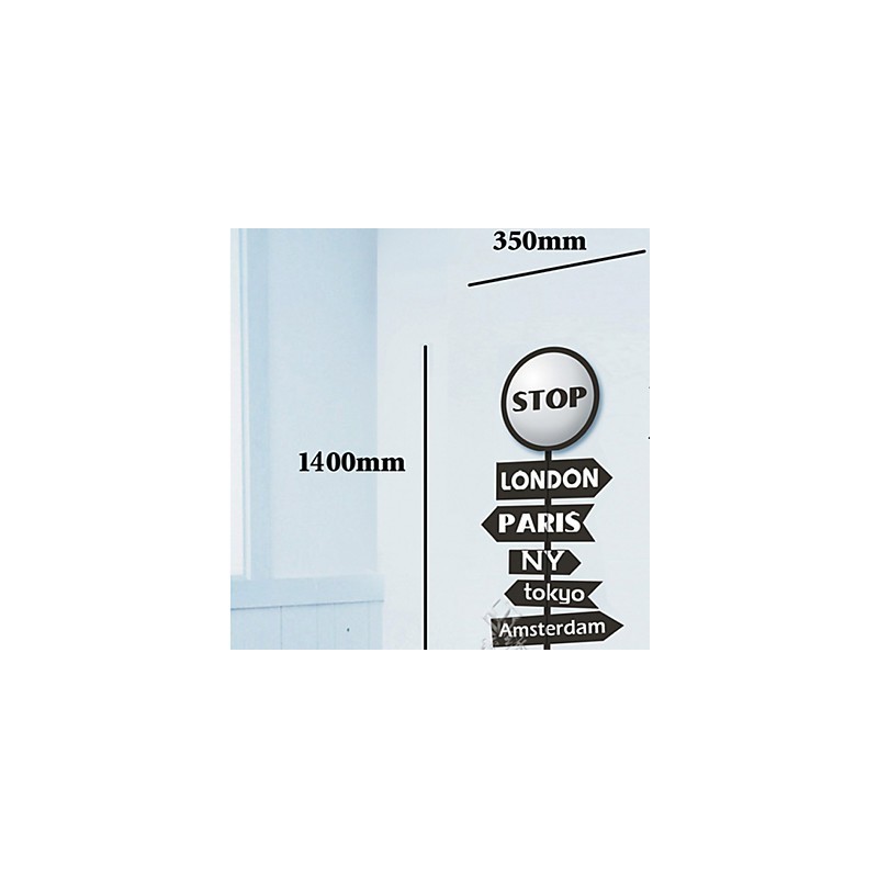 Lámpara de pared de plástico resistente a altas temperaturas con forma de letra Stop, luz y papel tapiz 3D creativo.
