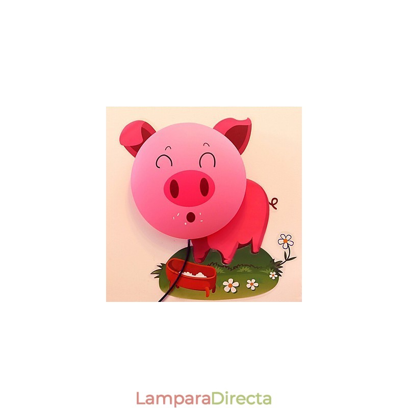 Lámpara de pared de plástico resistente a altas temperaturas con efecto cerdo, que puede quitar el papel tapiz 3D creativo hasta 10 °C.