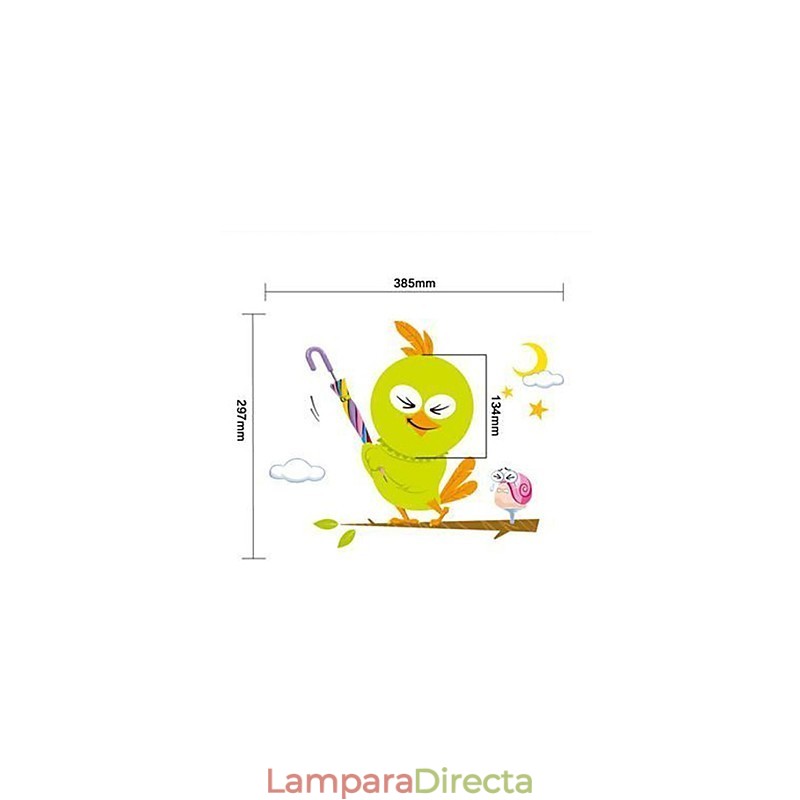 Apliques de pared con forma de pájaro, con luz, bombilla, contemporáneos, creativos, papel tapiz 3D, lámpara de pared
