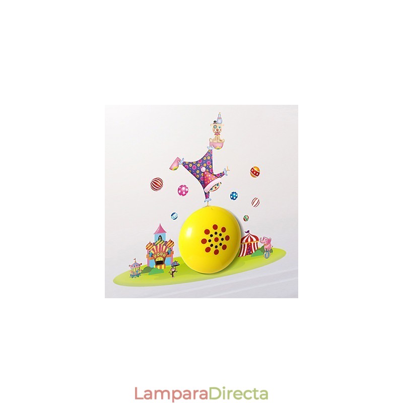 Lámpara de pared de plástico resistente a altas temperaturas con diseño de payaso, que se puede quitar fácilmente hasta 10 °C. Papel tapiz 3D creativo.