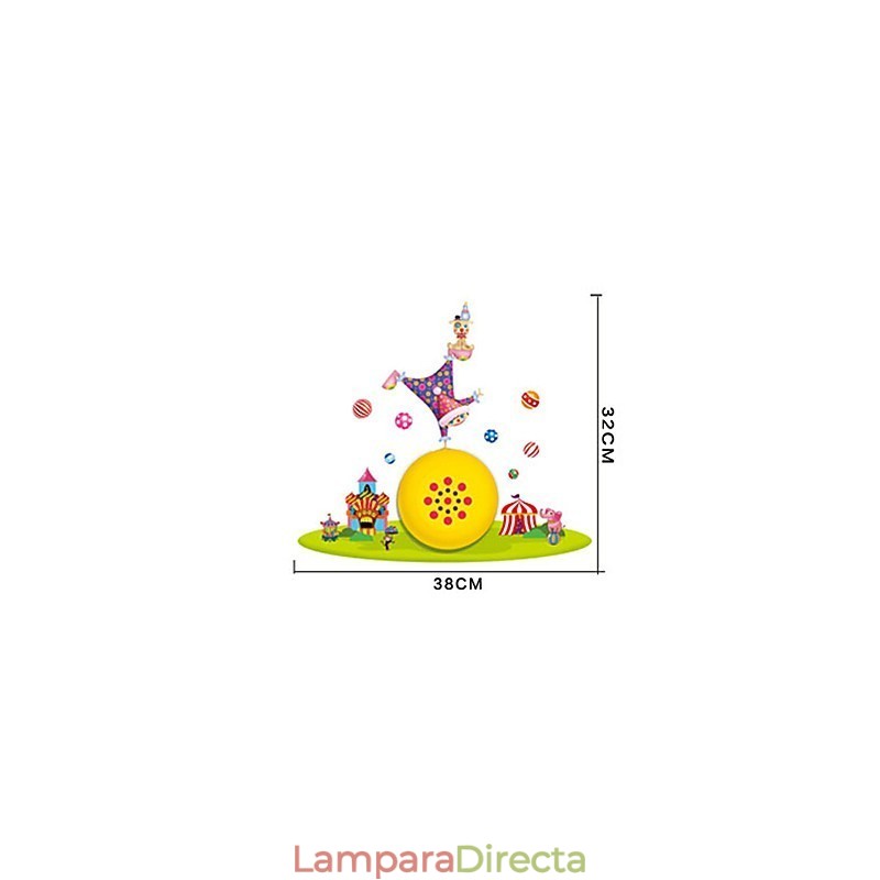 Lámpara de pared de plástico resistente a altas temperaturas con diseño de payaso, que se puede quitar fácilmente hasta 10 °C. Papel tapiz 3D creativo.
