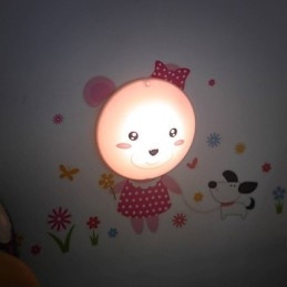 Pegatinas de pared con luz de oso, lámpara de pared con adorno de inducción eléctrica inteligente activada