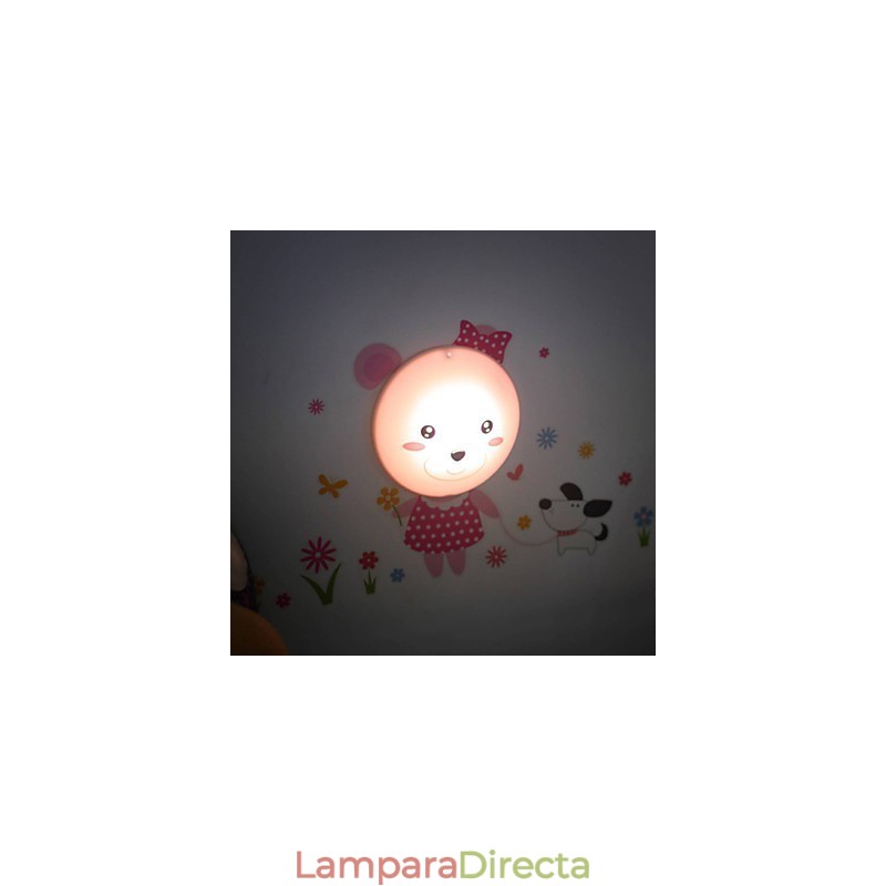 Pegatinas de pared con luz de oso, lámpara de pared con adorno de inducción eléctrica inteligente activada