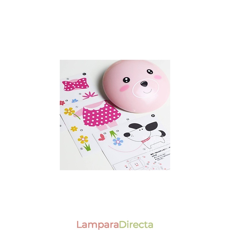 Pegatinas de pared con luz de oso, lámpara de pared con adorno de inducción eléctrica inteligente activada