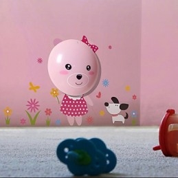 Pegatinas de pared con luz de oso, lámpara de pared con adorno de inducción eléctrica inteligente activada
