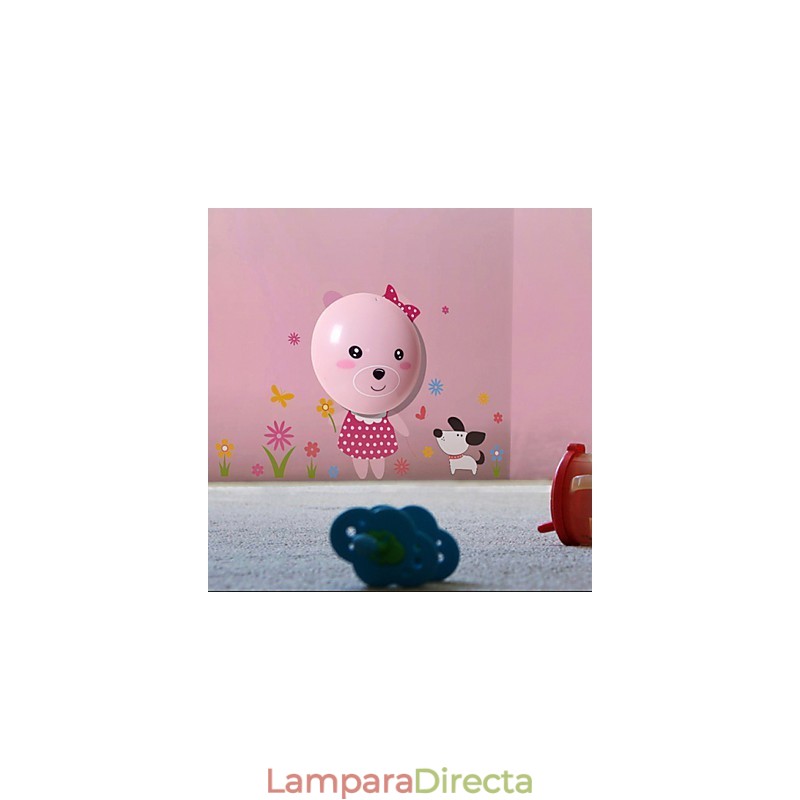 Pegatinas de pared con luz de oso, lámpara de pared con adorno de inducción eléctrica inteligente activada