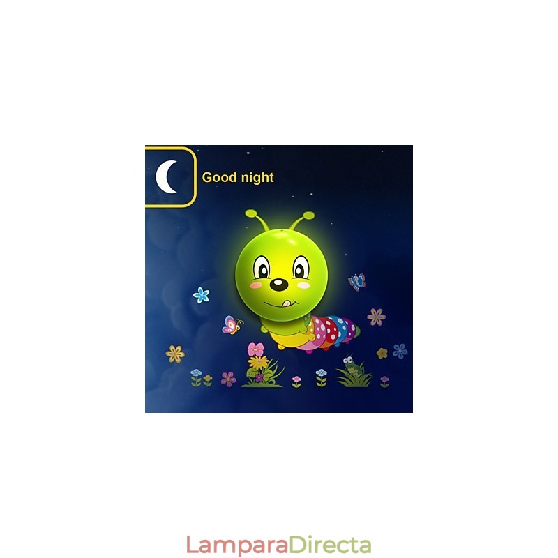 Lámpara de pared Caterpillar de plástico resistente a altas temperaturas, ligera y con capacidad para hasta 10 °C. Papel tapiz 3D creativo.