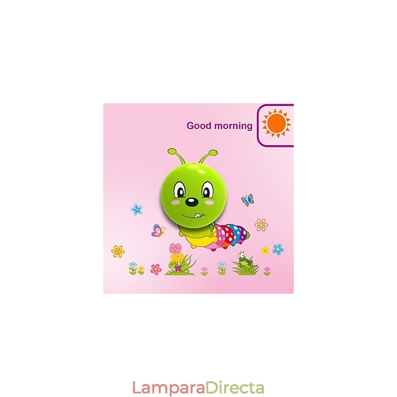 Lámpara de pared Caterpillar de plástico resistente a altas temperaturas, ligera y con capacidad para hasta 10 °C. Papel tapiz 3D creativo.