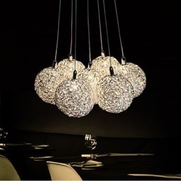Lámpara colgante moderna de 7 luces para decoración del hogar, de aluminio.