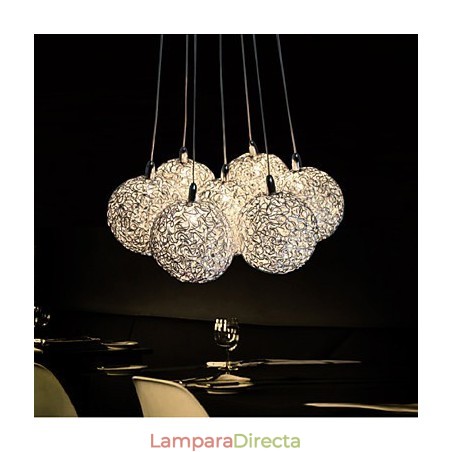 Lámpara colgante moderna de 7 luces para decoración del hogar, de aluminio. Lámpara colgante moderna de 7 luces para decoración del hogar, de aluminio.