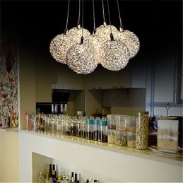Lámpara colgante moderna de 7 luces para decoración del hogar, de aluminio.
