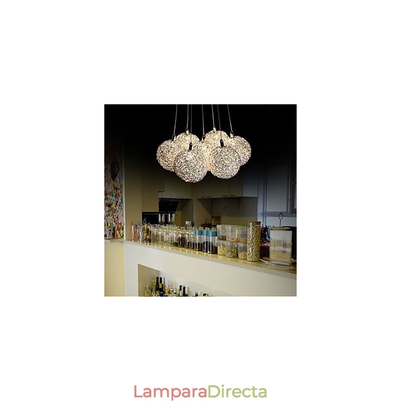 Lámpara colgante moderna de 7 luces para decoración del hogar, de aluminio.