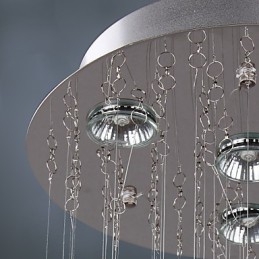 Lámpara de araña de cristal moderna de lujo de 4 luces