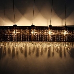 Lámpara colgante moderna contemporánea de cristal de isla y otros metales