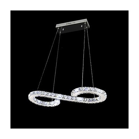 Lámpara colgante moderna contemporánea de metal cromado y cristal Lámpara colgante moderna contemporánea de metal cromado y cristal