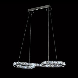 Lámpara colgante moderna contemporánea de metal cromado y cristal