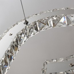 Lámpara colgante moderna contemporánea de metal cromado y cristal