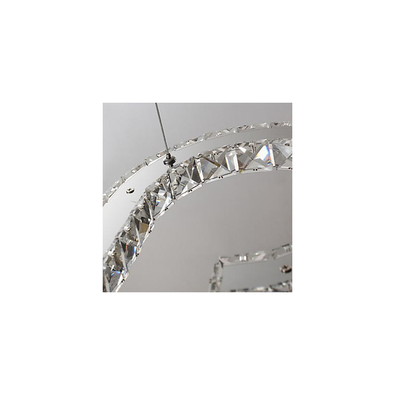 Lámpara colgante moderna contemporánea de metal cromado y cristal