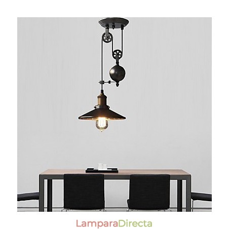 Lámparas colgantes rústicas estilo cabaña, vintage, retro, campestre, garaje, metal.