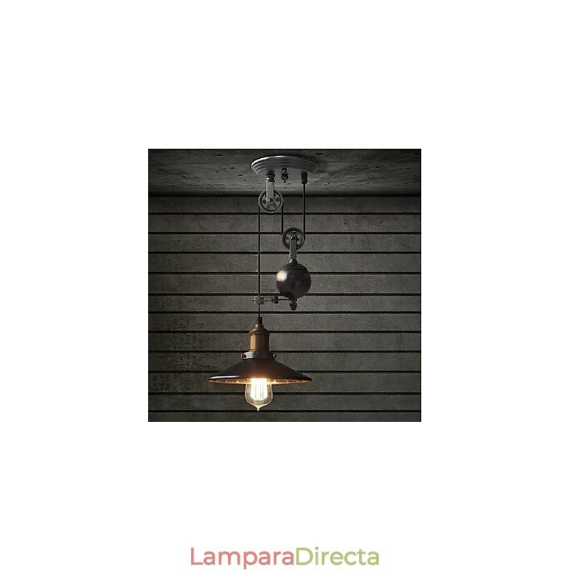 Lámparas colgantes rústicas estilo cabaña, vintage, retro, campestre, garaje, metal.