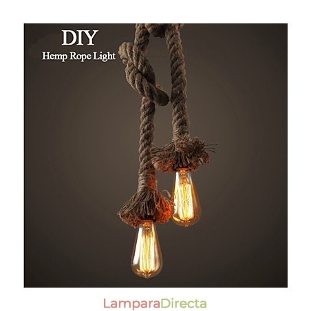 Lámpara de cuerda de cáñamo creativa con 1 luz DIY Lámpara de cuerda de cáñamo creativa con 1 luz DIY