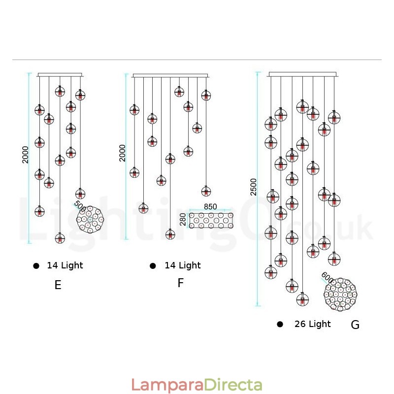 Lámpara colgante de bola de cristal Meteorer de Creative Engineering Stage