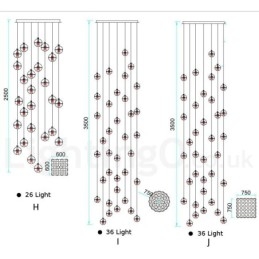 Lámpara colgante de bola de cristal Meteorer de Creative Engineering Stage