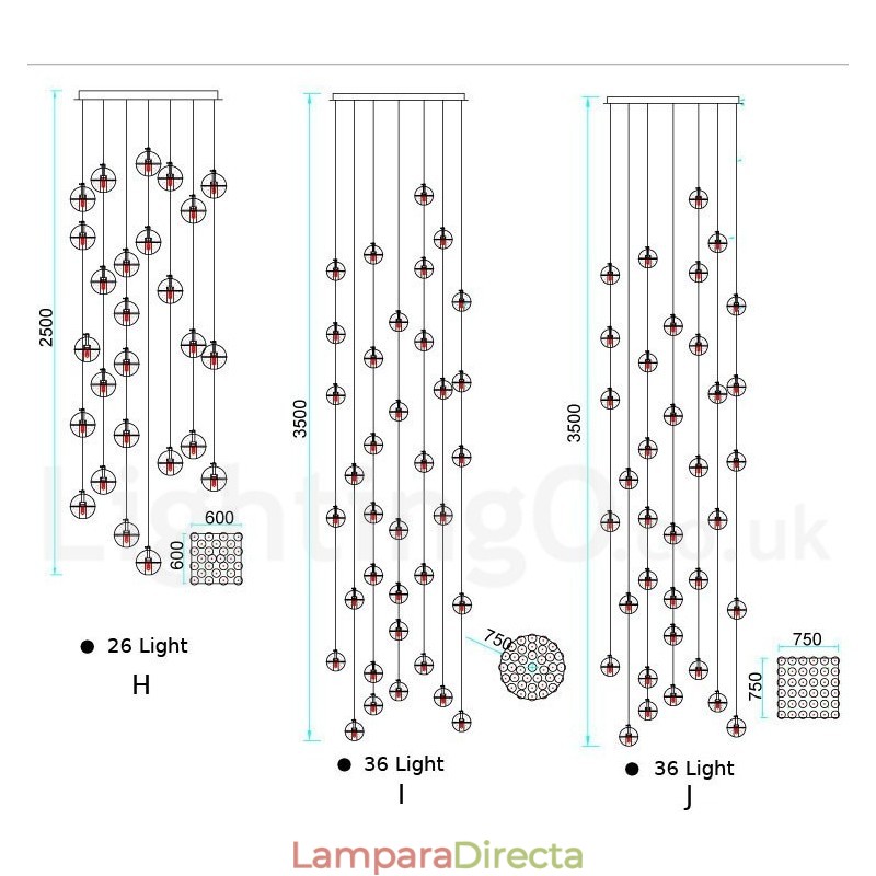 Lámpara colgante de bola de cristal Meteorer de Creative Engineering Stage