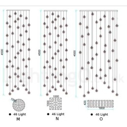 Lámpara colgante de bola de cristal Meteorer de Creative Engineering Stage