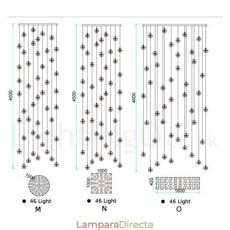 Lámpara colgante de bola de cristal Meteorer de Creative Engineering Stage