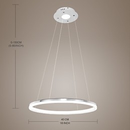 Lámpara colgante de diseño moderno de acrílico de alta calidad con un solo anillo.