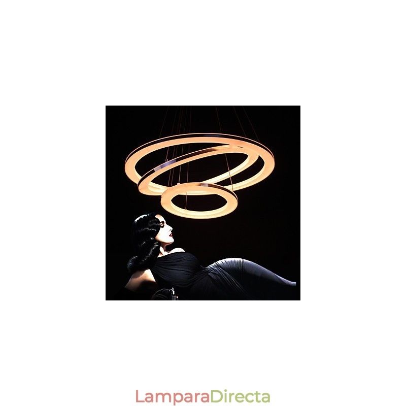 Lámpara colgante moderna de 3 anillos de acrílico