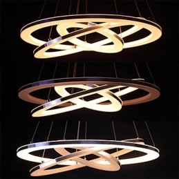 Lámpara colgante moderna de 3 anillos de acrílico