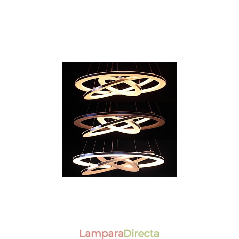 Lámpara colgante moderna de 3 anillos de acrílico