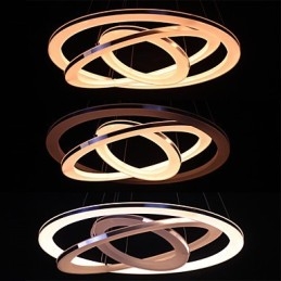 Lámpara colgante moderna de 3 anillos de acrílico