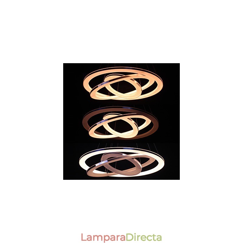 Lámpara colgante moderna de 3 anillos de acrílico