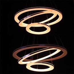 Lámpara colgante moderna de 3 anillos de acrílico